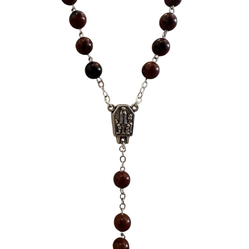 Terço Pedra Obsidiana Mogno