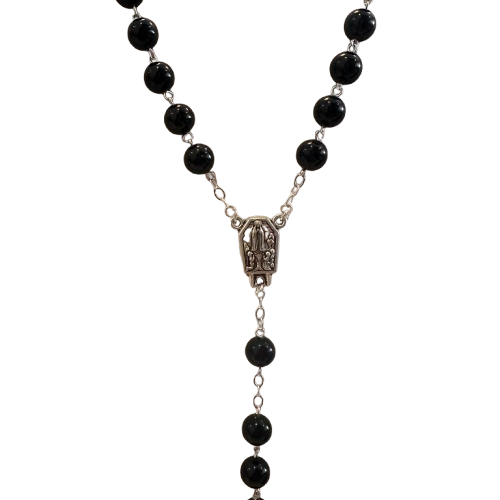 Terço Pedra Turmalina Negra