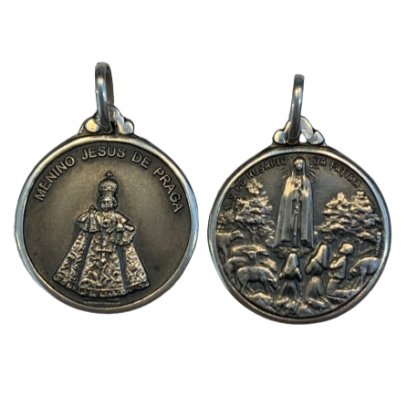 Medalha Menino Jesus de Praga e Nª SRª de Fátima