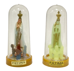 Aparição Fatima em redoma - Fatima Shop - Loja O Pastor